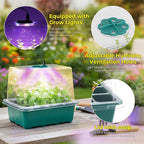 Seed Starter Tray with Grow Light, 6pcs Seed Starter Kits with Light and Humidity Domes, Timing Controller & Adjustable Brightness & 3 Light Mode, Indoor Seedling Starter Plant Germination Trays