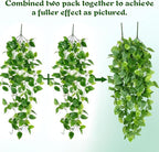 Waipfaru Fake Hanging Plants, 4pcs Artificial Hanging Plant, Faux Ivy Pothos Vines Greenery for Wall Home Bedroom Living Room Aesthetic Kitchen Office Aesthetic Kitchen Indoor Outdoor Decor