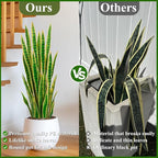 4ft Artificial Snake Plant – 46in Faux Sansevieria Plants, Fake Floor Plant for Indoor Outdoor, Front Porch Patio Home Office Decor, Mother-in-Law’s Tongue, Yellow 2Pcs