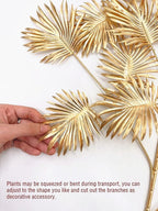 PASYOU Artificial Plants for Christmas Decor, Gold Plastic Grass Fake Shrubs Leaves Indoor Outdoor Home Garden Party Hotel Verandah Wedding Event Faux DIY Decoration - 30 Inch Golden 2 Bunches