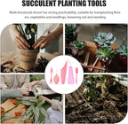 Garden Tools Kit for Succulent Planting and Transplanting, 5pcs Pink Gardening Hand Tool Set for Bonsai and Indoor Outdoor Plant Care