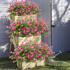 Grunyia 10 Bundles Artificial Fake Flowers, Faux Outdoor Plastic Plants UV Resistant Shrubs Outside Indoor Decorations (Pink-Eucalyptus)
