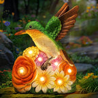 Linkax Birthday Easter Gifts for Adults Women Mom Grandma, Hummingbird Statue Solar Lights Outdoor Garden Decor for Outside Patio Yard Front Porch Balcony Home, Gardening Housewarming Gifts New Home