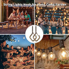 50 Pcs Outdoor Hooks for String Lights,Screw Hooks for Hanging Plants,Ceiling Hooks with Safety Buckle,Square Hanger for Wind Chimes,Bird Feeder,Lanterns,Christmas Decorations (Bronze)