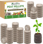 ZeeDix 50 Pcs 36mm Seed Starter Peat Pellets for Seedlings, Compressed Seed Starter Potting Soil Plugs Plant Starter Pods Soil Pellets for Seed Starting Gardening Planting Flowers Herbs and Vegetables
