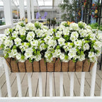 Artificial Geranium Flowers for Outdoor Decoration, 6 Bundles UV Resistant Silk Geranium Fake Plants Faux Flowers for Front Porch Garden Patio Window Box Outside Indoor Decor (White)