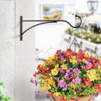 11 Inch 2 Pack Heavy Duty Plant Hangers Outdoor, Metal Plant Brackets for Hanging Baskets, Plant Wall Hooks for Bird Feeders, Wind Chimes & Lanterns, Premium Metal Hooks Matte Black, 30lbs Capacity