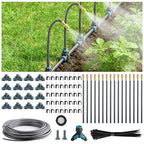 98FT 1/4" Quick-Connect Drip Irrigation System Kit, Automatic Garden Watering System with 16 Pcs Adjustable Spray Nozzles for Garden, Greenhouse, Yard, Lawn