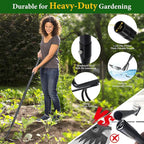 Garden Hoe - Heavy Duty 2 in 1 Hoe Garden Tool with Cultivator Claw Rake,75 Inch Long Handle Hoes for Weeding,Loosening Soil,Hand Weeder Tools for Indoor Outdoor Gardening,Planting,Cultivating,Digging