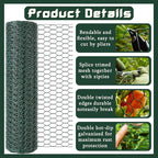 32.8FT x16IN Plant Protectors from Animals,Free-Cut Metal Chicken Wire for Outdoor Plants to Keeping Rabbits Squirrels Chicken Animals Out