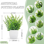 Der Rose 8 Pack Fake Plants Small Artificial Faux Potted Plants for Home Office Farmhouse Bathroom Bedroom Decor Indoor