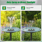 Yzert Solar Fountain for Bird Bath Glass - No Battery, 3.5W Solar Bird Bath Fountains Green Flower with 4 Fixed Rods & 7 Nozzles, Solar Powered Water Fountain for Outdoor, Pond, Pool, Garden