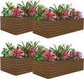 FOOWIN 4pcs 8x4x2ft Galvanized Raised Garden Bed, Planter Raised Garden Boxes Outdoor, Large Metal Raised Beds for Gardening, Garden Bed for Vegetables, Flowers, Herb,478 Gallon Capacity, Brown