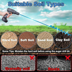 Auger Drill Bit for Planting 2x32 Inch, No Squat Spiral Post Hole Digger, Long Handle Easy Planter for Bulb & Bedding Plant, Garden Drill Auger for 3/8'' Hex Drive Drill