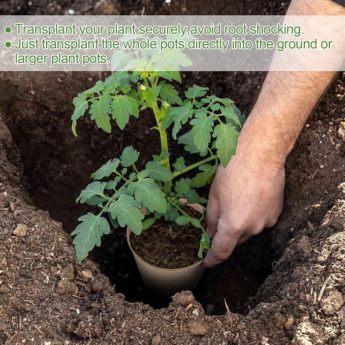 HXSEMAYIG 50PCS Peat Pots, 3.15Inch Seed Starting Pots with Drainage Holes Round Nursery Pot, Garden Germination Nursery Pot Bonus 20 Plant Labels