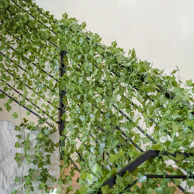 CQURE 16 Pack 105Ft Artificial Ivy Fake Vines,Ivy Garland Greenery Garland Fake Hanging Plants Vines Green Leaves for Bedroom Wedding Garden Wall Room Decor
