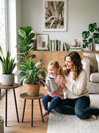 Plant Stand Indoor 2 Pack: Plant Table 14''&20'' Wooden & Metel Heavy Duty Stands for Flower Lovers - Mid Century Modern Design Stool for Bedroom/Living Room/Patio/Garden