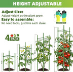EWPJDK 6-Pack Tomato Cage for Garden Plant Support 48 INCH Garden Stakes Adjustable Tomato Cage for Climbing Plants Pots Vegetables Flowers Fruits (6, 48 Inches)