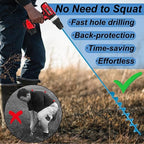 Auger Drill Bit for Planting 2x32 Inch, No Squat Spiral Post Hole Digger, Long Handle Easy Planter for Bulb & Bedding Plant, Garden Drill Auger for 3/8'' Hex Drive Drill