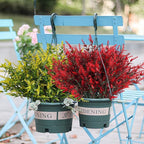 Artificial Outdoor Plants UV Resistant Artificial Greenery Lavender 20 Bundles UV Resistant Hanging Planter Flora Fence Indoor Outside Decor Wedding Table Flowers Arrangement Bouquet Filler(Red)