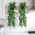 2 Pcs Faux Eucalyptus Vine Ivy Vine Artificial Hanging Plant Faux Plant Fake Potted Greenery for Wall Living Room Home Shelf Office Bathroom Outdoor Indoor Decor (Type 5)
