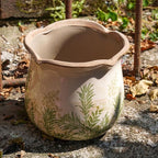 Dosayes Rustic Ceramic Planter, 6 Inch Tuscan Vintage Flower Pot with Drainage, Farmhouse Garden Pot for Indoor Plants, Kitchen & Garden Tuscan Decor, Plant Lover Gift (Grass Green)