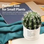 May You Be Proud of The Work You Do Inspirational Gift Ceramic Succulent Plant Pot with Tray Coworker Leaving Motivational Gifts Home Decor Plant Lover 3.5 Inch White (No Plants) (with Ceramic Tray)