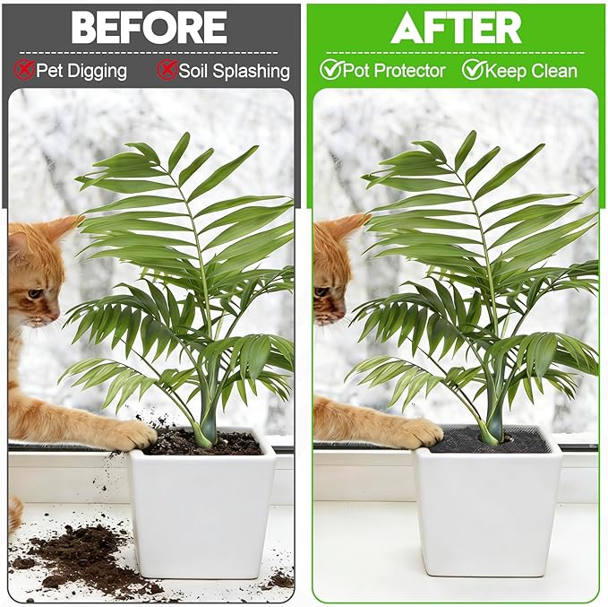 16 Pack Plant Pot Grids - 11.8 Inch Cuttable Soil Cover Protector from Cats, Animals Digging Stopper, Indoor Plant Pot Soil Guard for Outdoor Garden Balcony