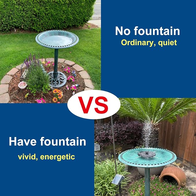 Bird Bath for Outside, Large 28 inch Tall Birdbaths for Outdoors with Solar Water Fountain, Plastic Retro Green Bird Baths Bowl for Outdoor Garden Lawn Yard Patio Hotel Landscape Decor - Wide 20"