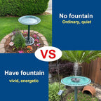 Bird Bath for Outside, Large 28 inch Tall Birdbaths for Outdoors with Solar Water Fountain, Plastic Retro Green Bird Baths Bowl for Outdoor Garden Lawn Yard Patio Hotel Landscape Decor - Wide 20"