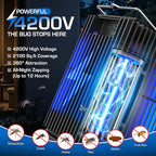 Solar Bug Zapper Outdoor, Waterproof Mosquito Zapper Type-C & Solar Powered, Auto On/Off, Cordless 4200V Electric Fly Zapper, 5000mAh Rechargeable Mosquito Trap Killer for Patio Backyard Camping
