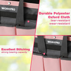 WORKPRO Garden Bag, Garden Tool Tote Storage Bag with 8 Pockets, Home Organizer for Outdoor Gardening Caddy, Garden Tool Kit Holder (Tools NOT Included), Garden Gifts, Pink Ribbon
