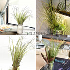CATTREE Fake Plants Artificial Wheat Grass Outdoor Shrubs 8 Bundles, Faux Plastic Leaves Greenery Bushes for Garden Wedding Party DIY Decorations Indoor Office UV Resistant Glass Planter Filler Purple