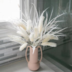 7 PCS Artificial Stems Fake Plants for Spring Summer Decor, 26 in Fake Leaves Greenery Branches White Silk Flowers Faux Foliage DIY Stems for Vase Home Kitchen Farmhouse Indoor Table Centerpiece