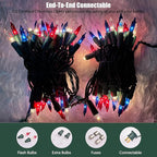 HISHINY Red White Blue 4th of July Patriotic Decorations Lights 100 Count Mini String Lights with Green Wire for Outdoor Indoor Christmas,Holiday,Party, Independence Day Decor,UL Certified (21feet)