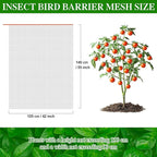 4Pcs Bird Netting for Garden Protection, Garden Netting Pest Barrier with Drawstring, Mosquito Net Tomato Protective Cover, Garden Plant Netting for Cicadas Vegetables Blueberry 4.6 x 3.5 FT