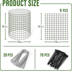 9 Pics DIY Metal Plant Protectors from Deer, Garden Fencing Animal Barrier Size 11.8 * 15.7 inches, Mesh Plant Cage Chicken Wire Cloche for Plants with Stakes and Nylon Cables