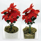2 Pack Red Christmas Poinsettia Flowers in Pots, 18.9" Artificial Poinsettia Plants with Realistic Layered Petals, Speckled Pot and Moss Base for Holiday Indoor Decor, Table Centerpiece, Porch