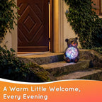 Lavezee Black Bear Statue Outdoor Garden Decor, Bear Figurine Holding Glowing Orb for Garden, Patio, Yard Decor