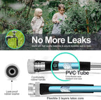 SPECILITE 25ft 304 Stainless Steel Garden Hose Metal, Heavy Duty Water Pipe with Nozzles for Yard, Outdoor - Flexible, Never Kink & Tangle, Puncture Resistant (Sliver)