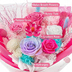 Eterfield Flowers for Delivery Prime, Mother's Day Forever Flowers Bouquet, Preserved Hotpink Roses Birthday Gifts for Her Women Wife Mom Grandma Anniversary Valentines Day Christmas