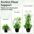 2 Pcs 30'' Monstera Plant Support Stakes, Metal Garden Trellis for Potted Plants Outdoor, Tall Expandable Houseplant Climber Trellis with Butterfly Design for Ivy Hoya Vin (Black)