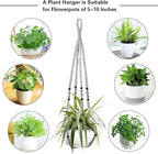 Augshy 2 Packs Macrame Hanging Planter, Indoor Hanging Planter Basket with Wood Beads Decorative Macrame Pot Hanger for Home Decor (Grey)