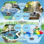 Yzert Solar Fountain, 3-Level Adjustable Water Height, 3.5W Glass Powerful Outdoor Fountain Pump with Rotating Rods & 7 Nozzles for Bird Bath, Garden, Pond, Patio, Flower Pot (2026 Model,White)