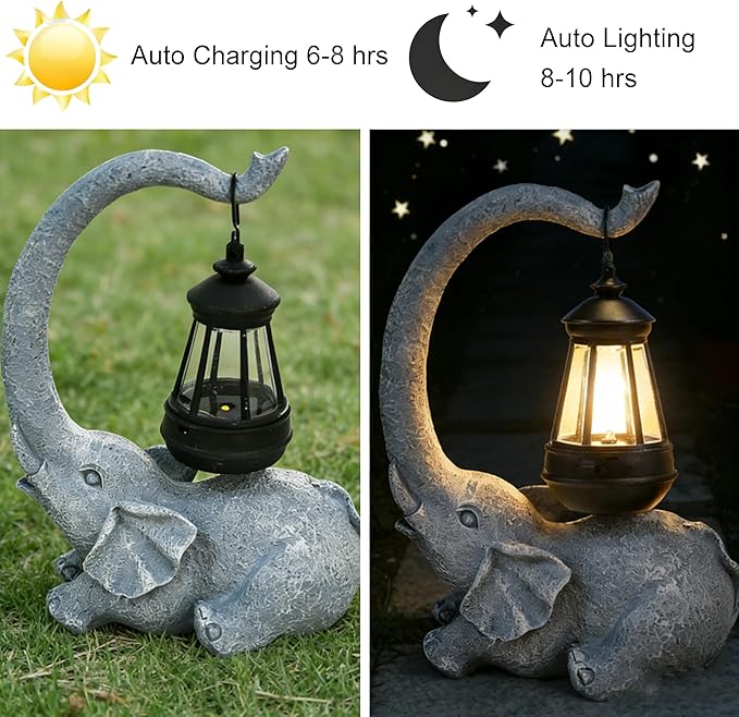 Elephant Statue for Garden Decor with Gift Appeal - Ideal Gifts for Women, Mom or Birthdays, Beautifully Crafted Outdoor & Home Decor to Wow Your Guests