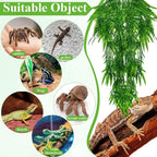 Suncalla Reptile Plants Terrarium Hanging Plants Vines Boston Climbing Terrarium Plant with Suction Cup for Bearded Dragons Lizards Crested Gecko Snake Crab Tank(Lush Series,Multiple Green)