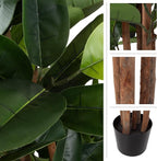 Artificial Rubber Plant - 70-Inch Faux Tree with Natural-Feel Leaves - Realistic Potted Indoor Plant for Office or Home Decor by Pure Garden (Green)