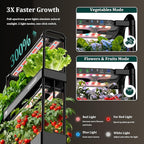 Growell 90-Pod Hydroponics Growing System, Large Vertical Hydroponic Garden with Smart Full-Spectrum Grow Lights, Auto Circulating Water, Mobile Indoor Gardening System for Herbs, Vegetables & Fruits
