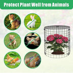 6 Pack Plant Protectors from Animals with Cover, 18PCS 12.6"x11.8" Metal Wire Mesh Cage with Stakes Garden Protection for Rabbits, Chicken, Duck Bunny Barricades for Vegetables, Seedlings and Flower