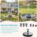 AMZtime 1.4W Solar Fountain with 4 Fixed Rods, 2026 Solar Fountain Pump with Upgraded Solar Panels, Solar Powered Floating Water Fountain Pump for Bird Bath, Garden, Ponds, Fish Tank and Outdoor